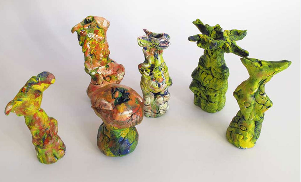 Ciklus mutacije: Skulpture, poslikana žgana glina, 2008
