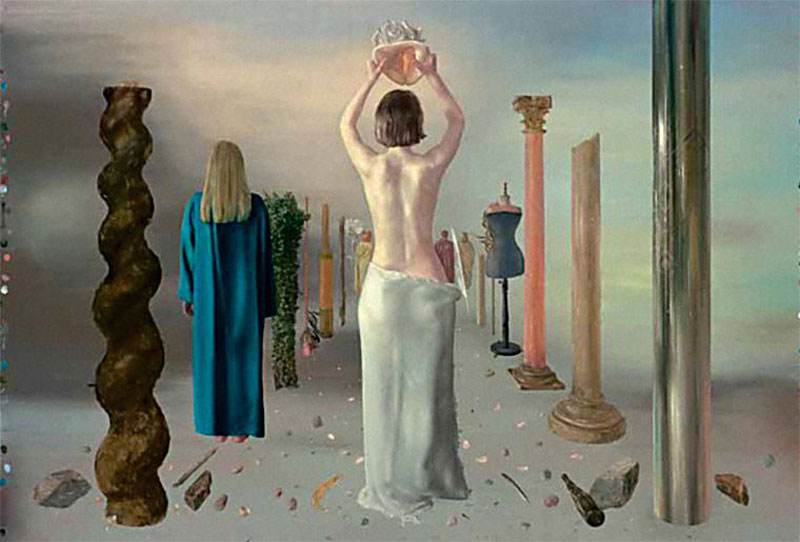 Rudolf Španzel: Kariatida, olje na platnu, 2002